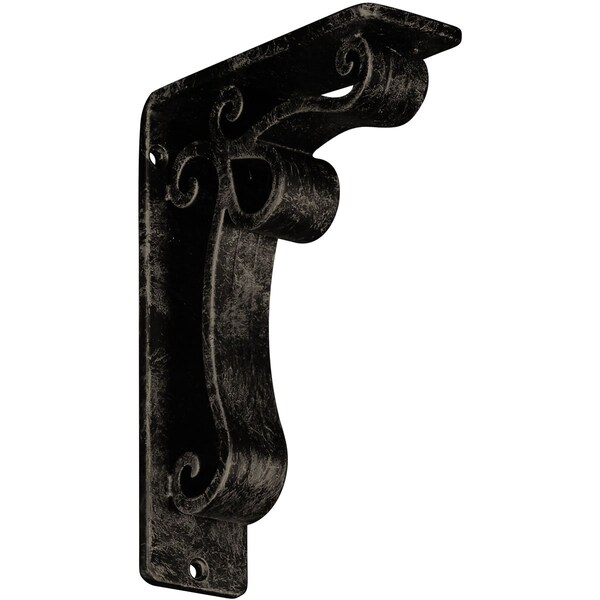 Ekena Millwork Orleans Wrought Iron Bracket, (Triple center brace), Antiqued Pale Gold 2"W x 5 1/2"D x 8"H BKTM02X05X08TOLAPG - main